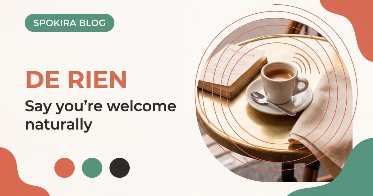 French learner responding naturally to merci in a cafe