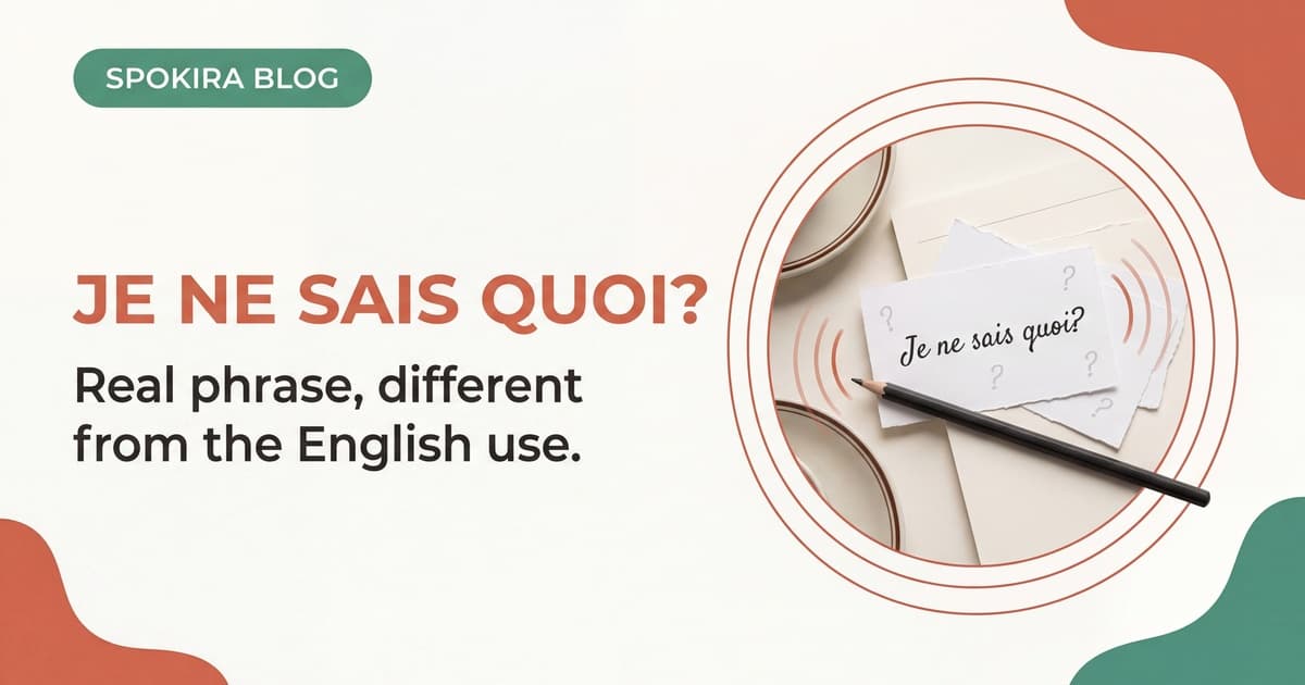 French conversation scene illustrating the phrase je ne sais quoi