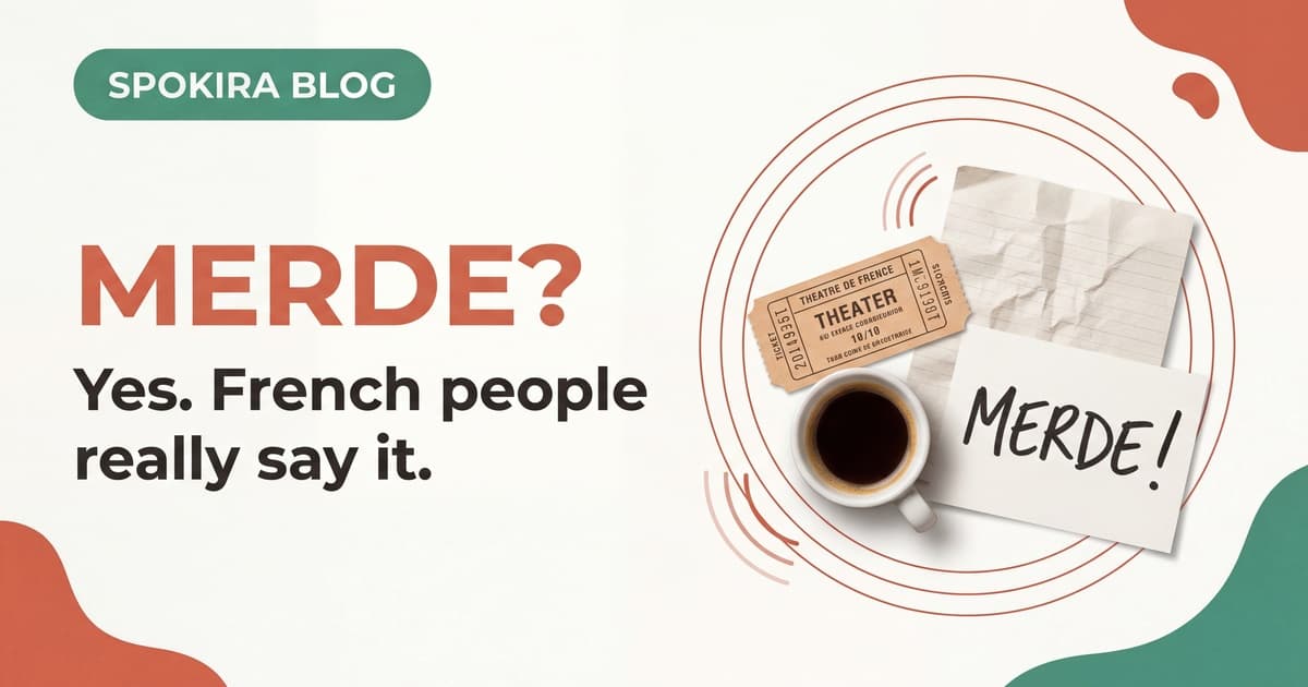 Surprised expression illustrating the French exclamation merde