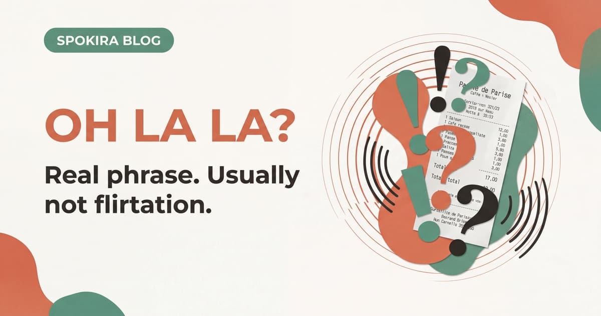 Expressive French speaker using oh là là in conversation