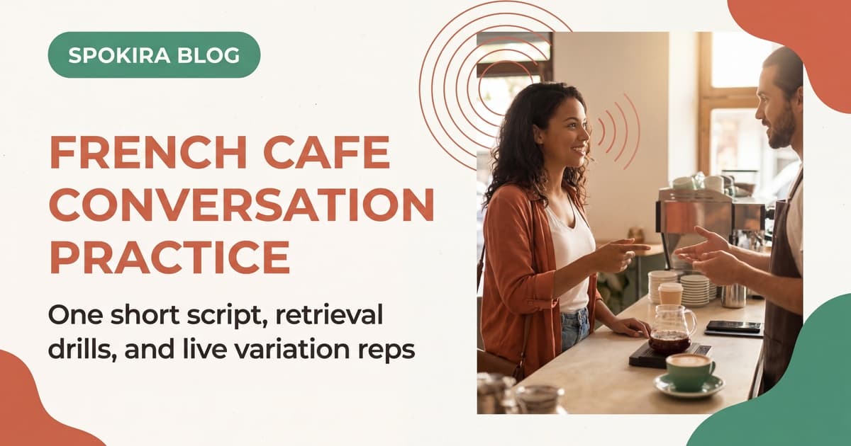 French Cafe Conversation Practice: A Speaking Script for Automatic Recall