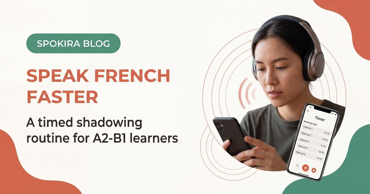 French Speaking Speed: Timed Shadowing to Fix Slow Speech