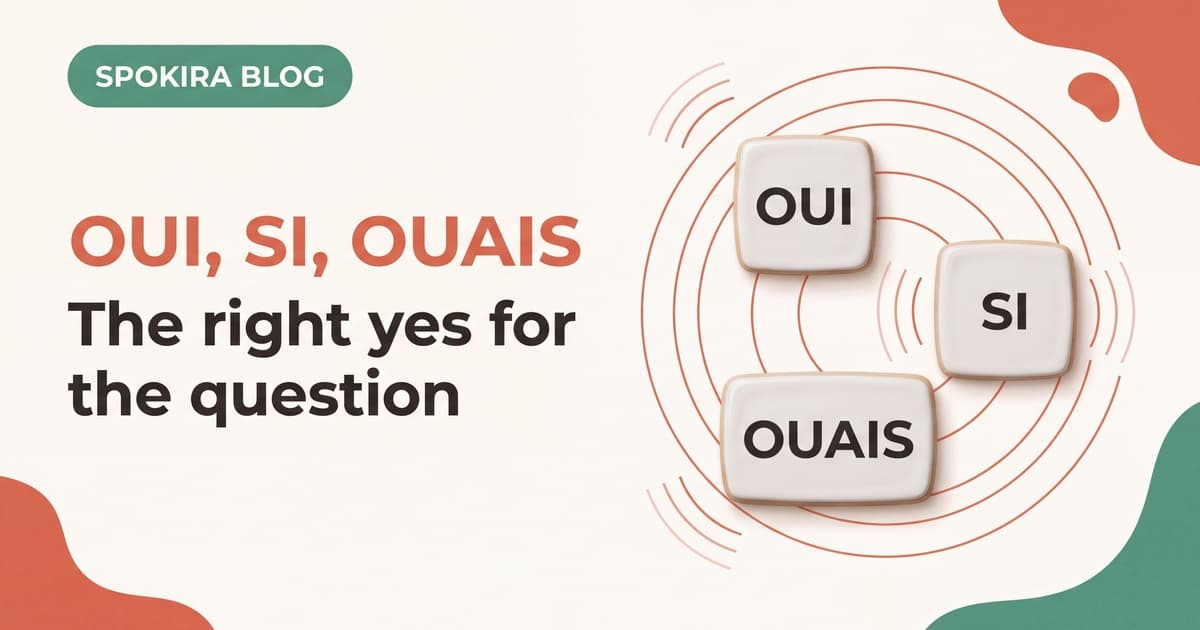 French learner choosing oui, si, and ouais in conversation